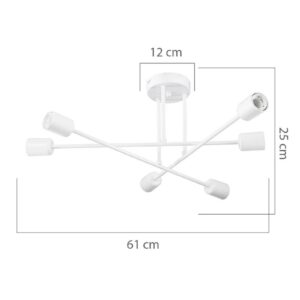 Φωτιστικό οροφής PWL-1122 pakoworld Ε27 λευκό Φ61×25εκ 147-000070