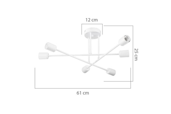 Φωτιστικό οροφής PWL-1122 pakoworld Ε27 λευκό Φ61×25εκ 147-000070