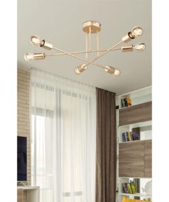 Φωτιστικό οροφής PWL-1122 pakoworld Ε27 χρυσό Φ61×25εκ 147-000071