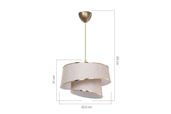 Ceiling light PWL-1127 pakoworld Å27 beige-brown-golden D32.5x65cm 147-000077