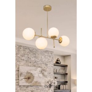 Φωτιστικό οροφής PWL-1128 pakoworld Ε27 χρυσό 70x20x65εκ 147-000078