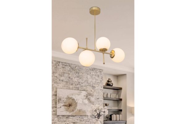 Φωτιστικό οροφής PWL-1128 pakoworld Ε27 χρυσό 70x20x65εκ 147-000078