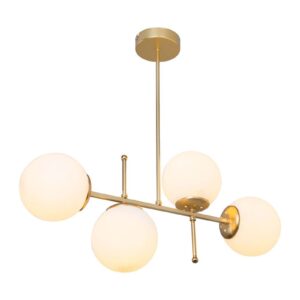 Φωτιστικό οροφής PWL-1128 pakoworld Ε27 χρυσό 70x20x65εκ 147-000078