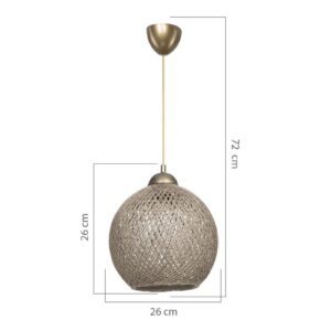 Φωτιστικό οροφής Leshia pakoworld Ε27 καφέ Φ26×72εκ 147-000084