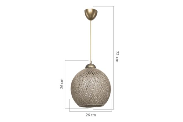 Φωτιστικό οροφής Leshia pakoworld Ε27 καφέ Φ26×72εκ 147-000084