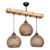 Ceiling light Fiona pakoworld Å27 walnut-beige 50x20x63cm 147-000111