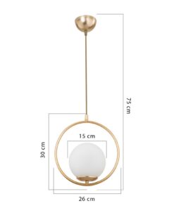Φωτιστικό οροφής μονόφωτο PWL-1193 pakoworld Ε27 χρυσό Φ26×75εκ 147-000115