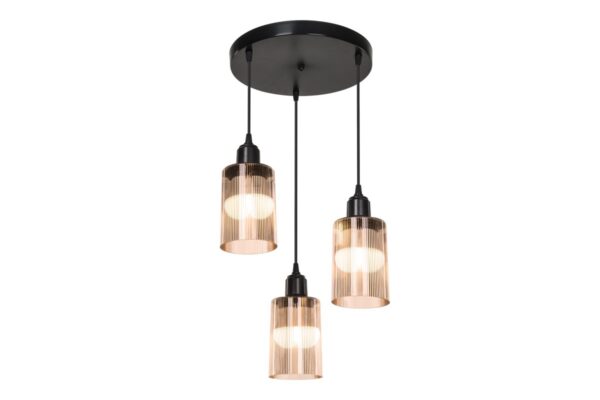 Φωτιστικό οροφής τρίφωτο PWL-1195 pakoworld Ε27 μαύρο-amber Φ30×80εκ 147-000121