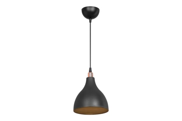 Φωτιστικό οροφής μονόφωτο Lofty pakoworld Ε27 μαύρο Φ18×56εκ 147-000129