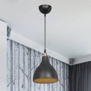 Φωτιστικό οροφής μονόφωτο Lofty pakoworld Ε27 μαύρο Φ18×56εκ 147-000129