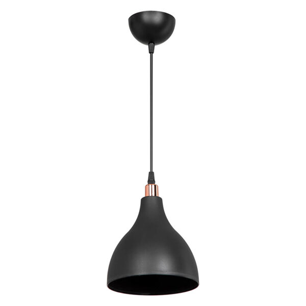 Φωτιστικό οροφής μονόφωτο Lofty pakoworld Ε27 μαύρο Φ18×56εκ 147-000129