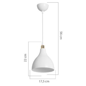 Φωτιστικό οροφής μονόφωτο Lofty pakoworld Ε27 λευκό Φ18×56εκ 147-000130