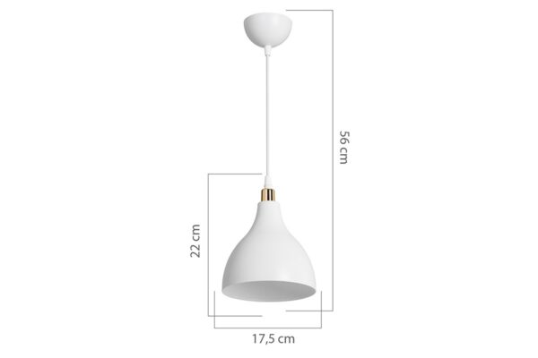 Φωτιστικό οροφής μονόφωτο Lofty pakoworld Ε27 λευκό Φ18×56εκ 147-000130