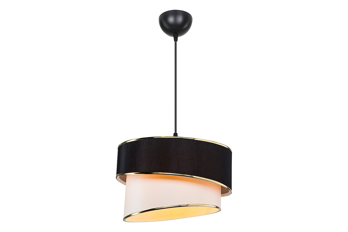 Φωτιστικό οροφής μονόφωτο Loopy pakoworld Ε27 μαύρο-λευκό Φ30×63εκ 147-000133