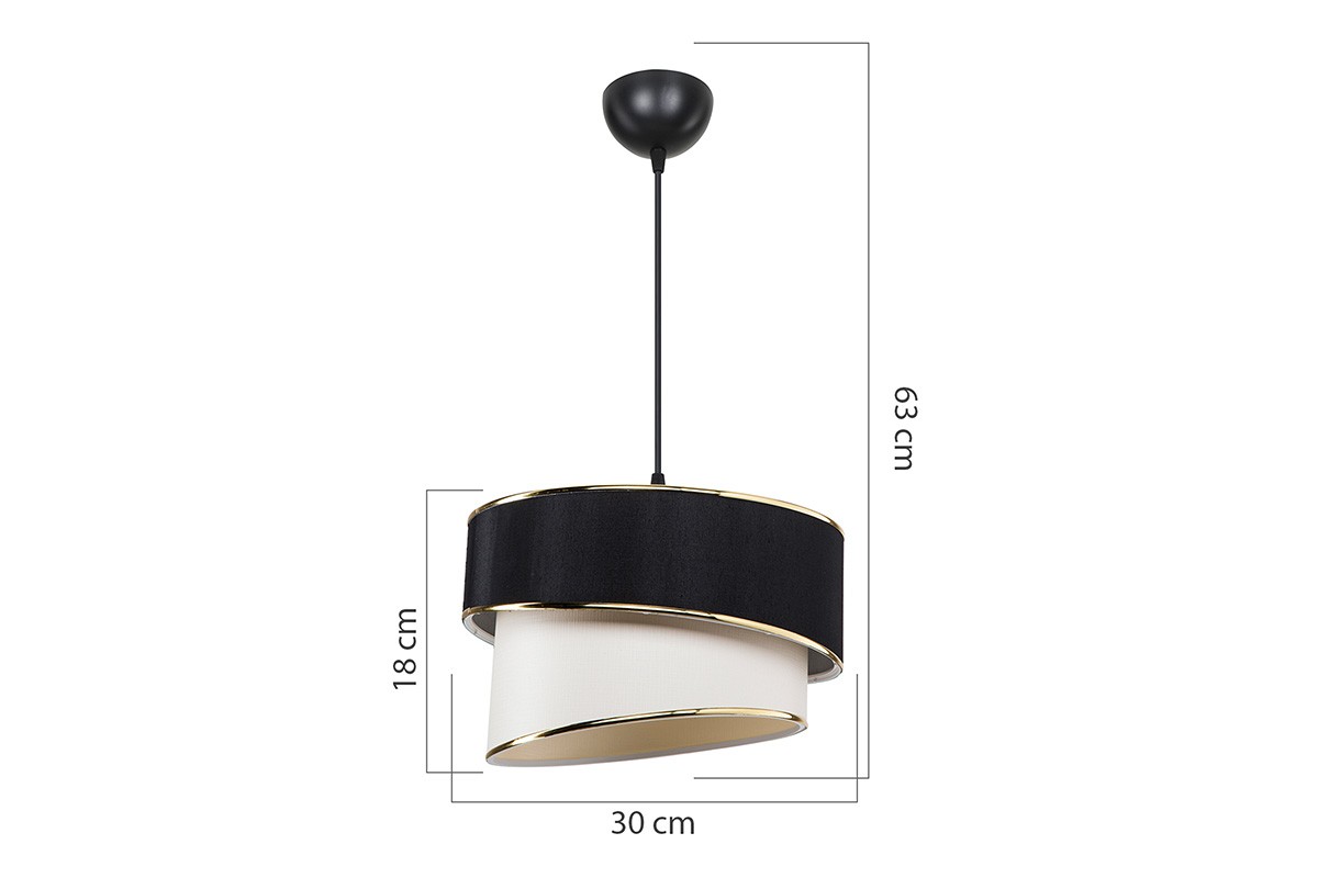 Φωτιστικό οροφής μονόφωτο Loopy pakoworld Ε27 μαύρο-λευκό Φ30×63εκ 147-000133