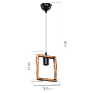Φωτιστικό οροφής μονόφωτο Isolate pakoworld Ε27 καρυδί 18.5x3x66εκ 147-000136