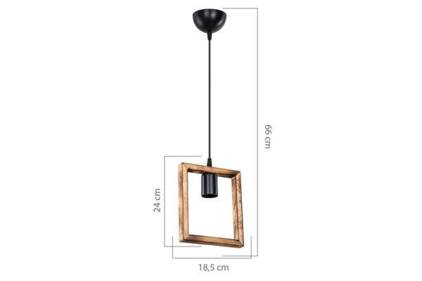 Φωτιστικό οροφής μονόφωτο Isolate pakoworld Ε27 καρυδί 18.5x3x66εκ 147-000136