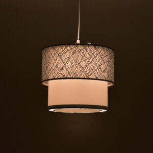 Φωτιστικό οροφής μονόφωτο PWL-0963 pakoworld Ε27 ασημί-λευκό Φ30×55εκ 147-000156