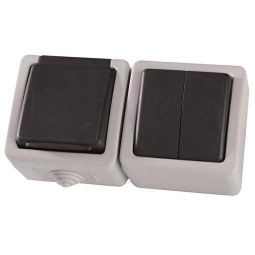 ΔΙΑΚΟΠΤΗΣ Κ/R Α/R KAI ΠΡΙΖΑ ΣΟΥΚΟ ΓΚΡΙ IP54 EUROLAMP – 147-16216