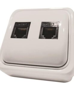 ΠΡΙΖΑ ΜΙΝΙ ΤΗΛΕΦΩΝΟΥ ΔΙΠΛΗ RJ11 6P4C ΛΕΥΚΗ IP20 EUROLAMP – 147-16244