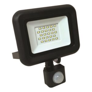 ΠΡΟΒΟΛΕΑΣ LED SMD ΜΕ ΠΕΡΙΣΤΡΕΦΟΜΕΝΟ ΑΝΙΧΝΕΥΤΗ ΚΙΝΗΣΗΣ PLUS 20W ΜΑΥΡΟΣ IP44 6500K PLUS EUROLAMP – 147-69633