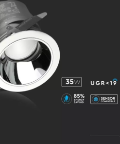 LED φωτιστικό οροφής χωνευτό στρογγυλό Cree LED 35W 4000K Φυσικό λευκό ρυθμιζόμενο CRI>95 V-TAC – 1478