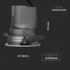 LED φωτιστικό οροφής χωνευτό στρογγυλό Cree LED 35W 4000K Φυσικό λευκό ρυθμιζόμενο CRI>95 V-TAC – 1478