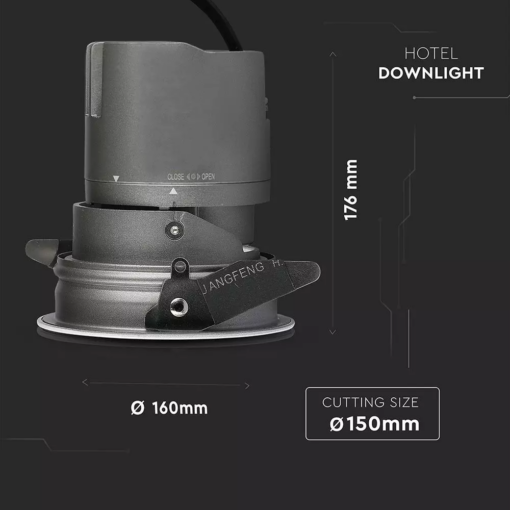 LED φωτιστικό οροφής χωνευτό στρογγυλό Cree LED 35W 4000K Φυσικό λευκό ρυθμιζόμενο CRI>95 V-TAC – 1478