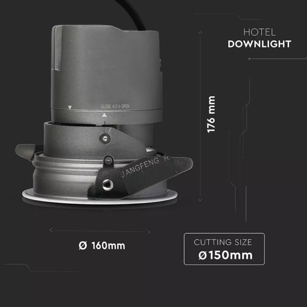 LED φωτιστικό οροφής χωνευτό στρογγυλό Cree LED 35W 4000K Φυσικό λευκό ρυθμιζόμενο CRI>95 V-TAC – 1478