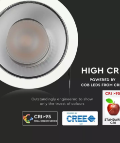 LED φωτιστικό οροφής χωνευτό στρογγυλό Cree LED 35W 4000K Φυσικό λευκό ρυθμιζόμενο CRI>95 V-TAC – 1478