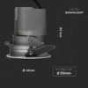 LED φωτιστικό οροφής χωνευτό στρογγυλό Cree LED 6W 4000K Φυσικό λευκό ρυθμιζόμενο CRI>95 V-TAC – 1480