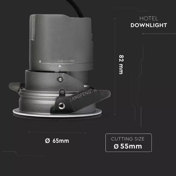 LED φωτιστικό οροφής χωνευτό στρογγυλό Cree LED 6W 4000K Φυσικό λευκό ρυθμιζόμενο CRI>95 V-TAC – 1480