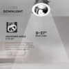 LED φωτιστικό οροφής χωνευτό στρογγυλό Cree LED 6W 4000K Φυσικό λευκό ρυθμιζόμενο CRI>95 V-TAC – 1480