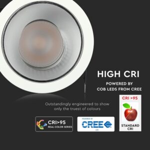 LED φωτιστικό οροφής χωνευτό στρογγυλό Cree LED 6W 4000K Φυσικό λευκό ρυθμιζόμενο CRI></noscript>95 V-TAC – 1480