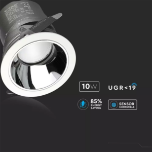 LED φωτιστικό οροφής χωνευτό στρογγυλό Cree LED 10W 4000K Φυσικό λευκό ρυθμιζόμενο CRI>95 V-TAC – 1482