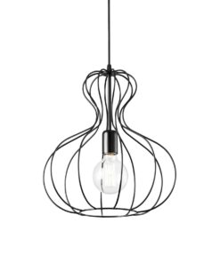 IDEAL LUX Κρεμαστό Φωτιστικό AMPOLLA-1 1xE27 Μαύρου Χρώματος – 148502