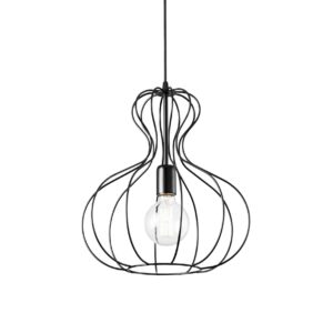 IDEAL LUX Κρεμαστό Φωτιστικό AMPOLLA-1 1xE27 Μαύρου Χρώματος – 148502
