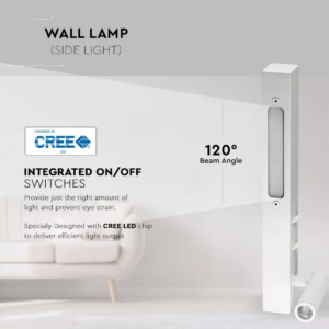 LED επιτοίχιο φωτιστικό κομοδίνου 3+6W σε λευκό σώμα για ξενοδοχεία V-TAC – 1488
