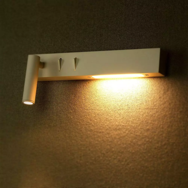 LED επιτοίχιο φωτιστικό κομοδίνου 3+6W σε λευκό σώμα για ξενοδοχεία V-TAC – 1488