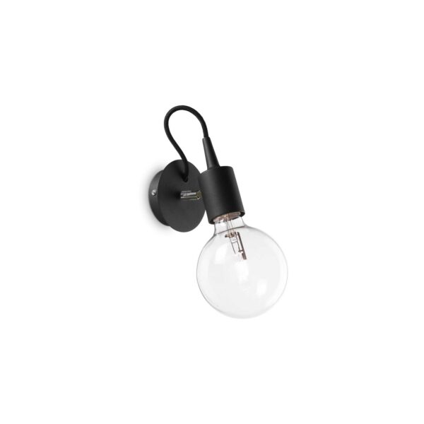 IDEAL LUX Απλίκα Τοίχου EDISON 1xE27 Μαύρου Χρώματος - 148908