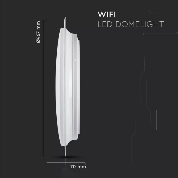 Wi-Fi Πλαφονιέρα LED 40W Smart Home Συμβατή με Amazon Alexa & Google Home V-TAC  2700K-6400K – 1497