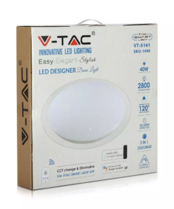 Wi-Fi Πλαφονιέρα LED 60W Smart Home Συμβατή με Amazon Alexa & Google Home V-TAC με Χειριστήριο 2700K-6400K – 1498