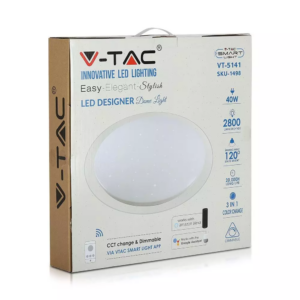 Wi-Fi Πλαφονιέρα LED 60W Smart Home Συμβατή με Amazon Alexa & Google Home V-TAC με Χειριστήριο 2700K-6400K – 1498