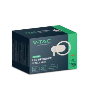 Απλίκα Κρεβατιού LED 14W με Αναγνώστη Λευκό V-TAC Θερμό Λευκό 3000K – 14983