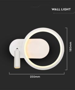 Απλίκα Κρεβατιού LED 14W με Αναγνώστη Λευκό V-TAC Θερμό Λευκό 3000K – 14983