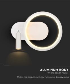 Απλίκα Κρεβατιού LED 14W με Αναγνώστη Λευκό V-TAC Θερμό Λευκό 3000K – 14983