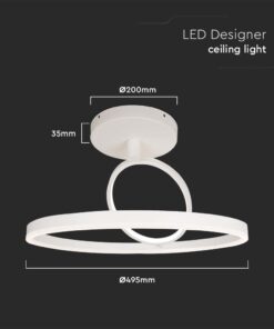 Φωτιστικό Οροφής LED 38W Λευκό V-TAC 4000lm Θερμό Λευκό 3000K – 14984