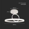 LED φωτιστικό οροφής Designer 37W 4000Κ φυσικό λευκό με λευκό σώμα V-TAC – 14985