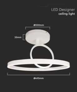 LED φωτιστικό οροφής Designer 37W 4000Κ φυσικό λευκό με λευκό σώμα V-TAC – 14985