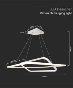 Κρεμαστό LED Φωτιστικό 50W Dimmable Λευκό V-TAC 5150lm Φυσικό Λευκό 4000K – 14989